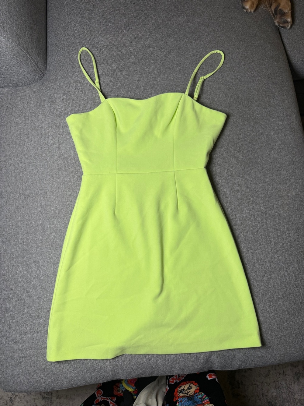 French Connection Neon Lime Green Mini Dress Size 4